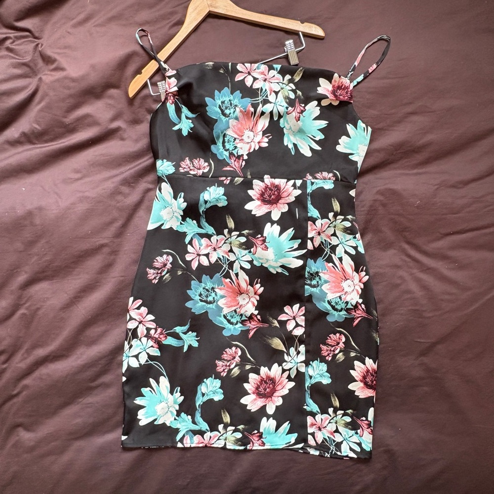 Floral Black Dress